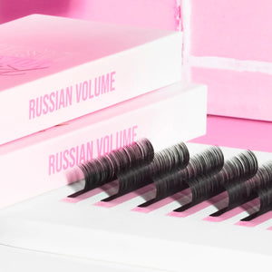 Russian Volume Lashes | Single Length Eyelash Extension Trays 0.03 | 0.05 | 0.07 D & C